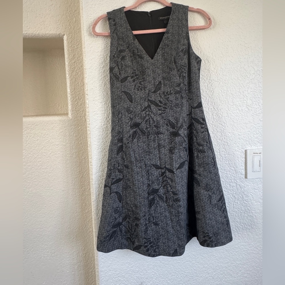 Gray and black floral dress